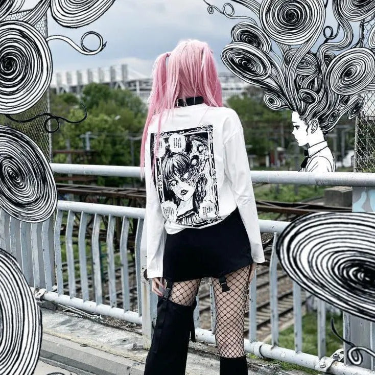 Free Shipping For 'Tomie' Printed Cotton Harajuku Shirts