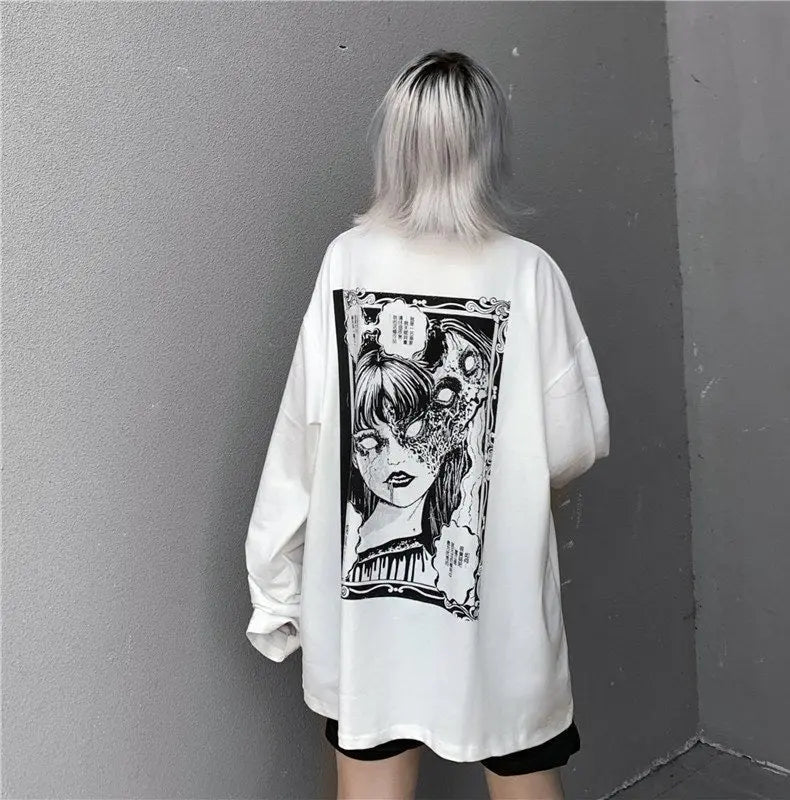 Free Shipping For 'Tomie' Printed Cotton Harajuku Shirts