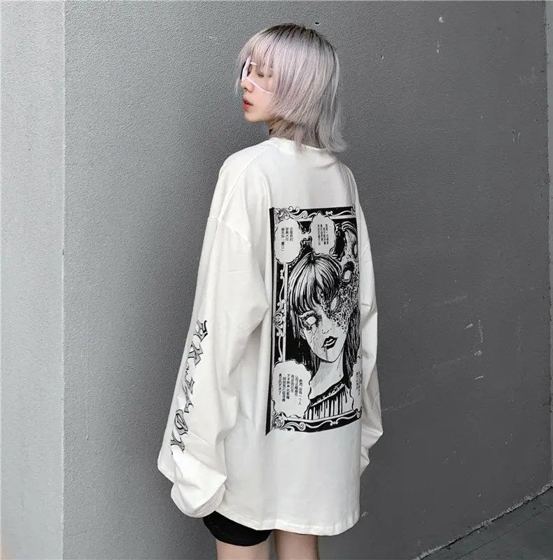 Free Shipping For 'Tomie' Printed Cotton Harajuku Shirts