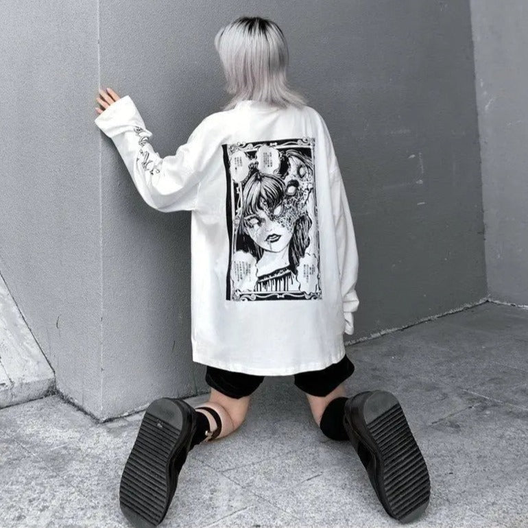 Free Shipping For 'Tomie' Printed Cotton Harajuku Shirts