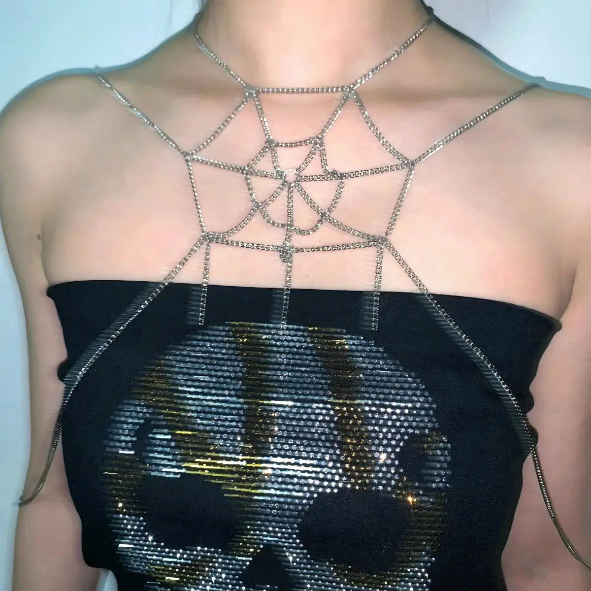 Free Shipping For 'Trapped' Punk Spider Web  Body Chain