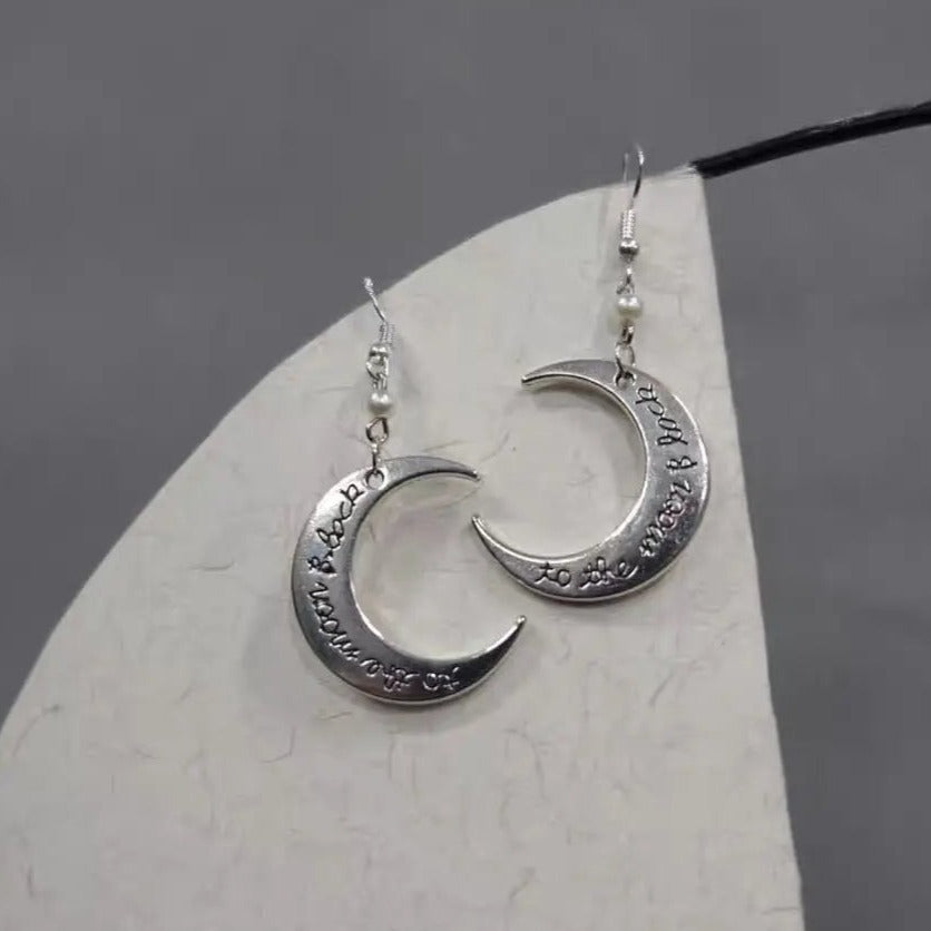 Free Shipping For 'Traveler' Goth Moon Shape Earrings