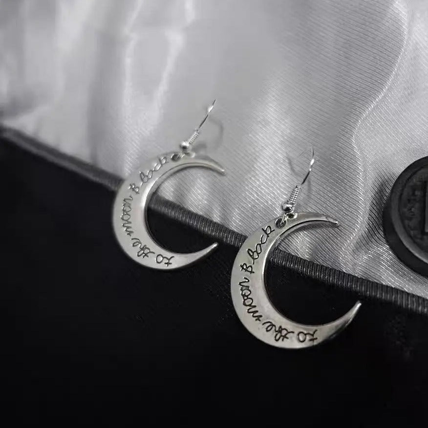 Free Shipping For 'Traveler' Goth Moon Shape Earrings