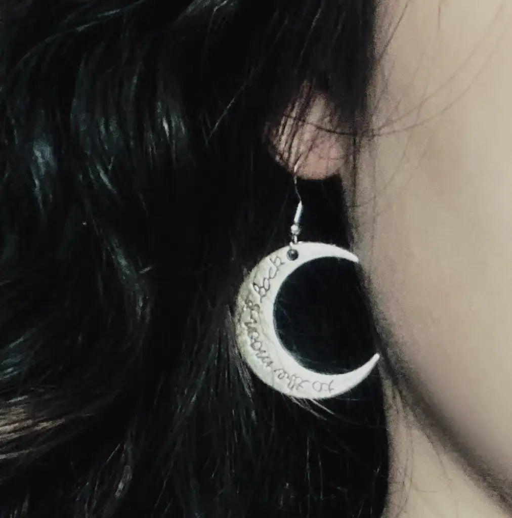 Free Shipping For 'Traveler' Goth Moon Shape Earrings