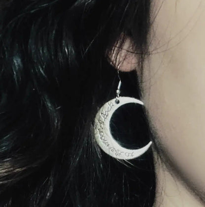 Free Shipping For 'Traveler' Goth Moon Shape Earrings