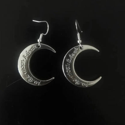 Free Shipping For 'Traveler' Goth Moon Shape Earrings