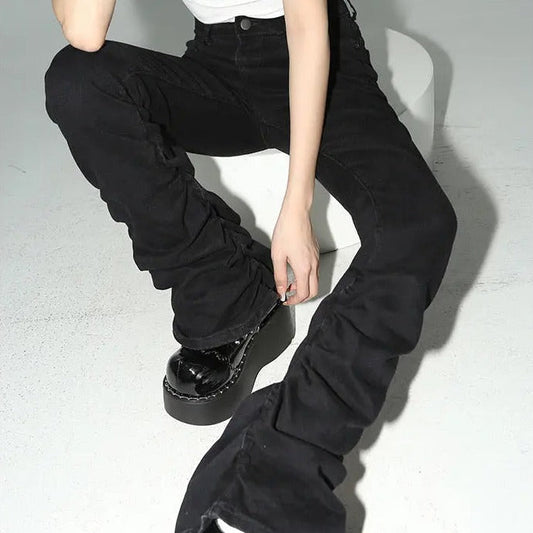 Free Shipping For 'Trust Issue' Punk Drawstring Bell- Bottom Pants