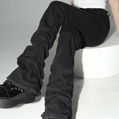 Free Shipping For 'Trust Issue' Punk Drawstring Bell- Bottom Pants