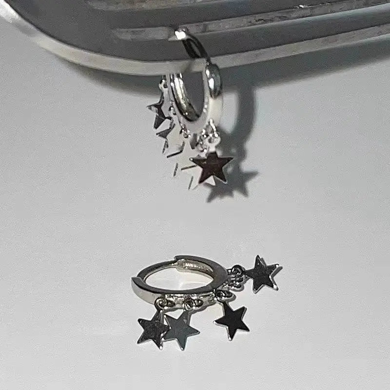 Free Shipping For 'Twinkle Star' Pendants Grunge Ear Hoop Earrings