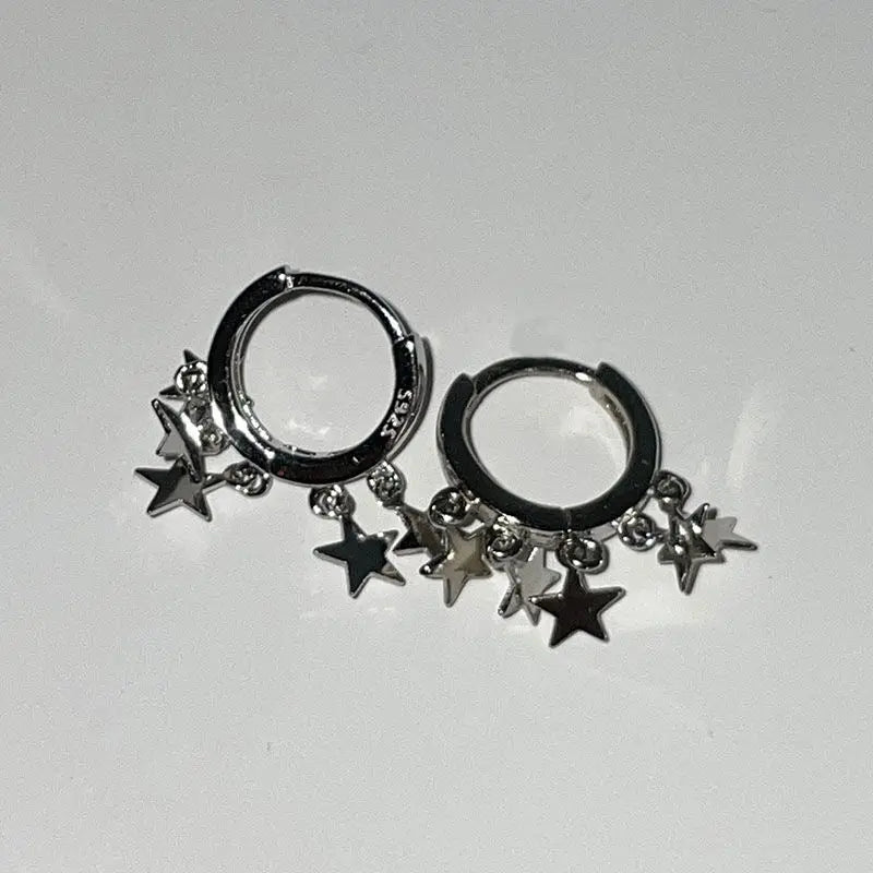 Free Shipping For 'Twinkle Star' Pendants Grunge Ear Hoop Earrings