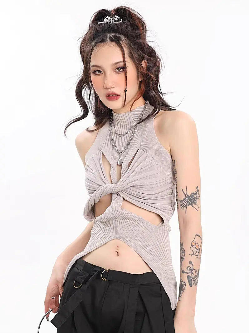 Free Shipping For 'Twisted Zone' Tech-wear Hollow Out Cami Top