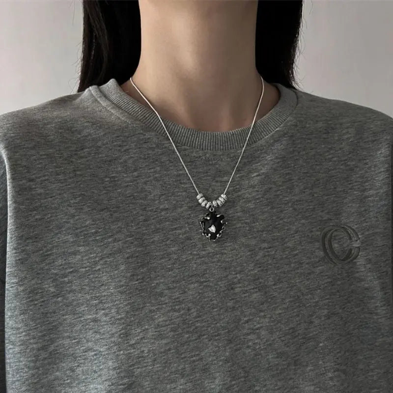 Free Shipping For 'Unscrupulous' Matte Heart Snake Chain Necklace