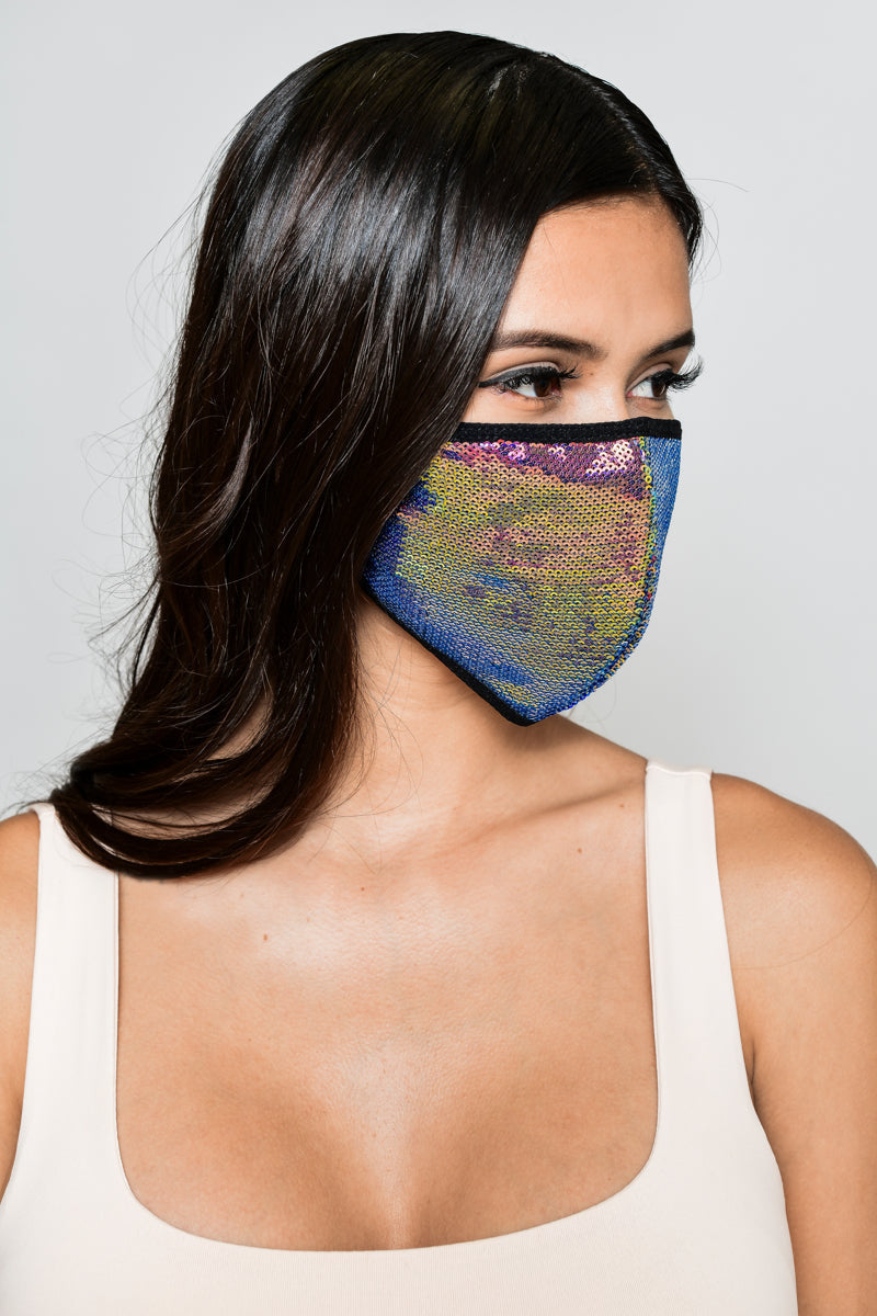 Free Shipping For Sequin Face Mask - Dark Iridescent