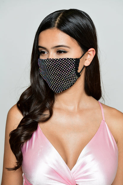 Free Shipping For Rhinestone Mesh Face Mask