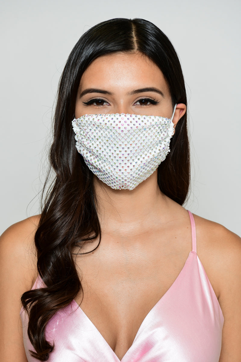 Free Shipping For Rhinestone Mesh Face Mask