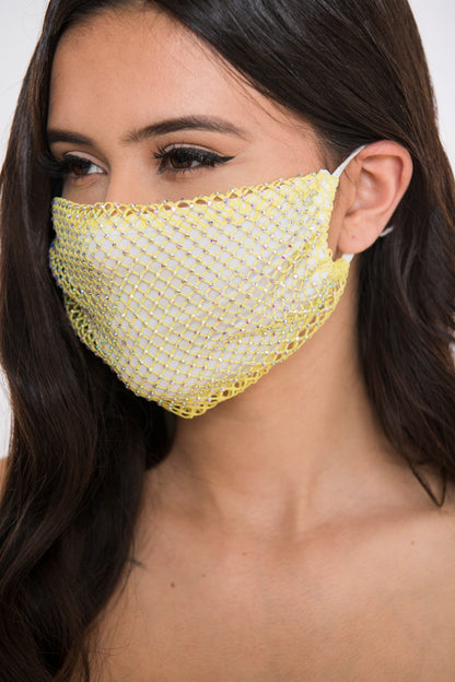 Free Shipping For Rhinestone Mesh Face Mask