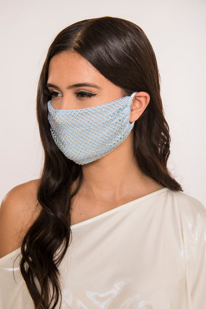 Free Shipping For Rhinestone Mesh Face Mask