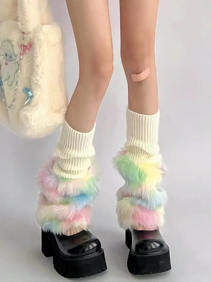 Free Shipping For 'Utopia' Pastel Pride Moth Fluffy Leg Warmers