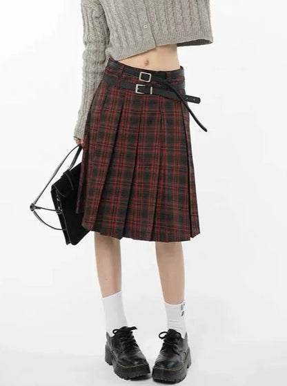 Free Shipping For 'Vampire High' Dark Red Checkerboard Skirt