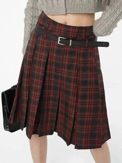 Free Shipping For 'Vampire High' Dark Red Checkerboard Skirt