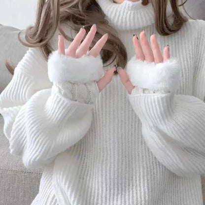 Free Shipping For 'Vanilla' Kawaii Fluffy Long Gloves