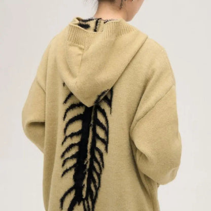 Free Shipping For 'Vine' Spine Knit Sweater Hoodie