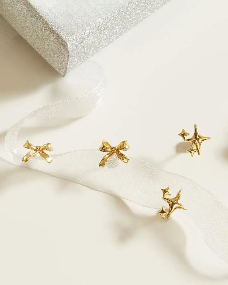 Free Shipping ForRibbon Stud Earrings