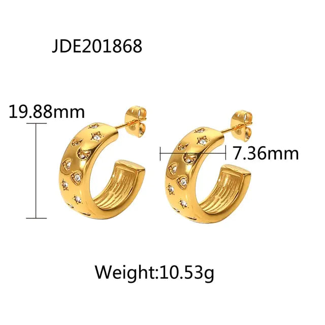 Free Shipping For18K Gold Plated Hoop Earrings