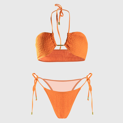 Free Shipping For Solid Color Metal Sexy Bikini Set