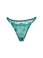 Free Shipping For Vintage Turquoise Satin Embroidered Thong