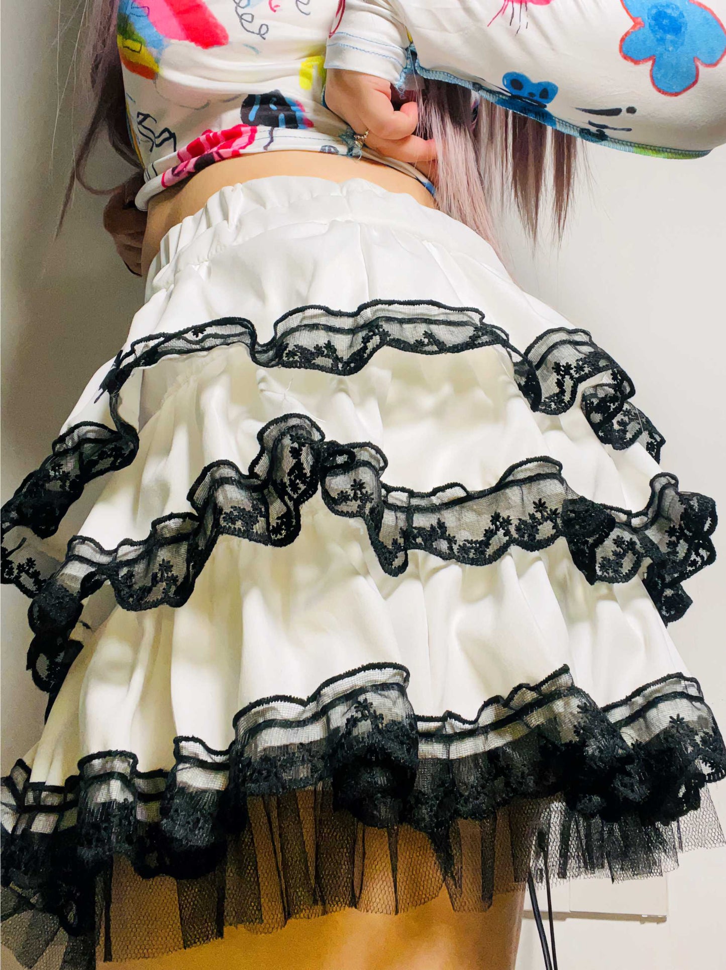 Free Shipping For 'Wanted' Harajuku Black & White Tutu Skirt