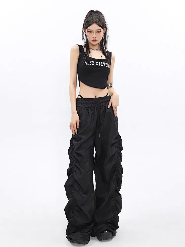 Free Shipping For 'Wave' Loose High Waist Ruched Pants