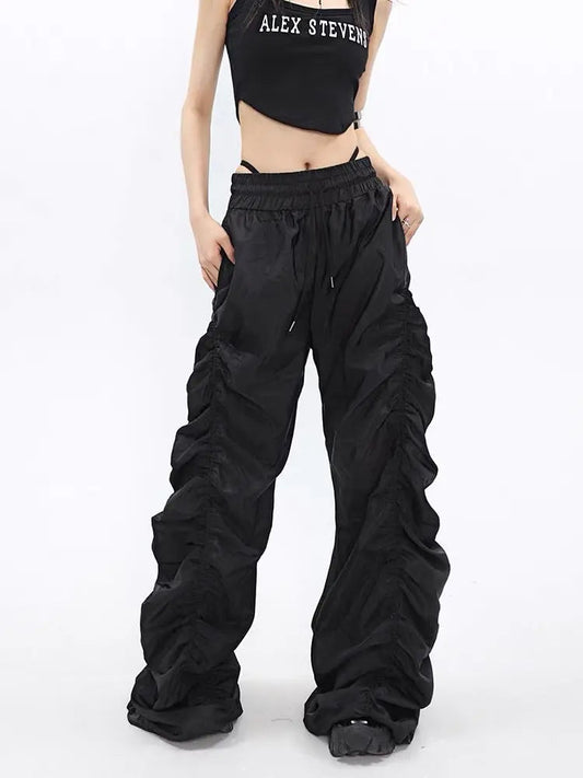 Free Shipping For 'Wave' Loose High Waist Ruched Pants