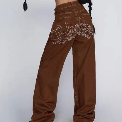 Free Shipping For 'West Coast' Star Print Oversized Jeans Pants