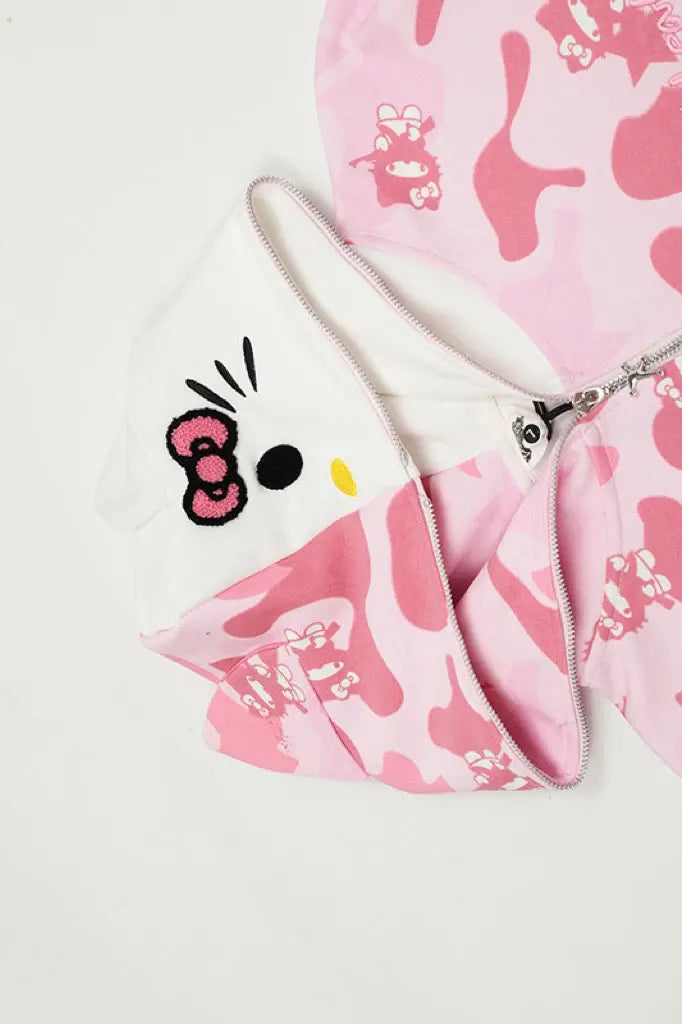 Free Shipping For 'Wild Kitty' Kawaii Kitty Face Zipped Oversized  Hoodie