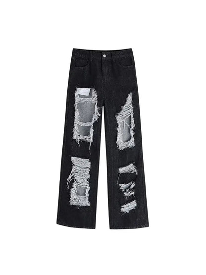 Free Shipping For 'Wild One' Grunge Punk Ripped Denim Pants