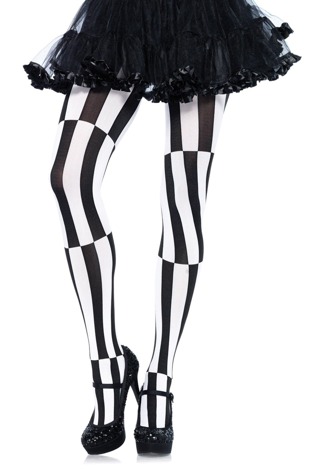 Free Shipping For Woven Opaque Striped Optical Illusion Pantyhose