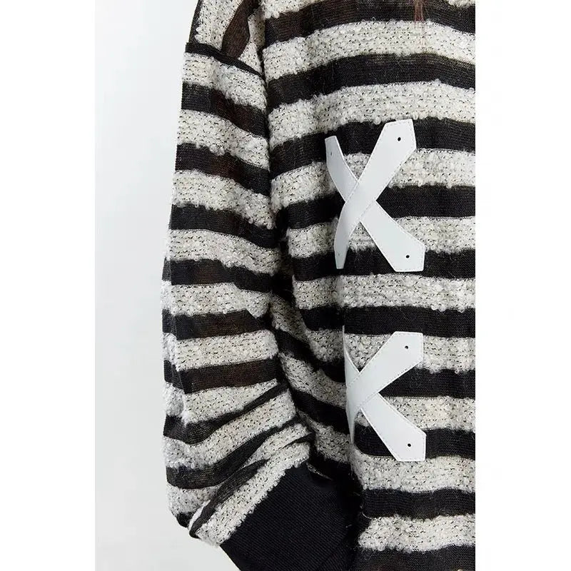 Free Shipping For 'XOXO' Grunge Striped Zip Up Jacket