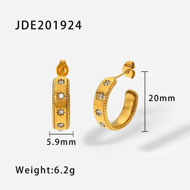 Free Shipping For18K Gold Plated Hoop Earrings