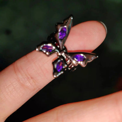 Free Shipping For 'Yume' Purple Stone Butterfly Rings