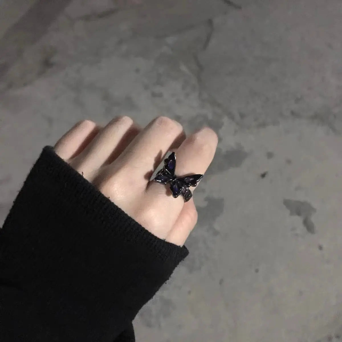 Free Shipping For 'Yume' Purple Stone Butterfly Rings