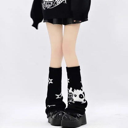 Free Shipping For 'Yuri' Kawaii Goth Skull Pattern Leg Warmers