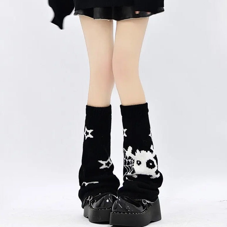 Free Shipping For 'Yuri' Kawaii Goth Skull Pattern Leg Warmers