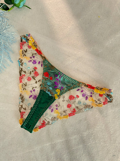 Free Shipping For Emerald Enchantment: Enchanted Petals Lace Panties