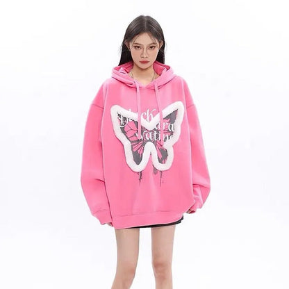 Free Shipping For 'Zeltus' Fluffy Butterfly Pattern Hoodie