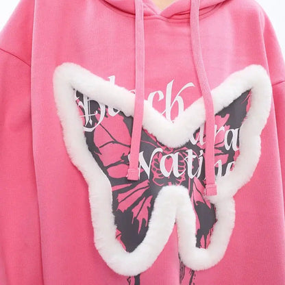 Free Shipping For 'Zeltus' Fluffy Butterfly Pattern Hoodie