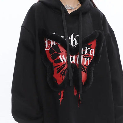 Free Shipping For 'Zeltus' Fluffy Butterfly Pattern Hoodie