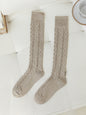 Casual Skinny Solid Color Twist Socks-Homeunderwear