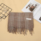 Imitation Cashmere Lattice Warm Tassled  Shawl Scarf