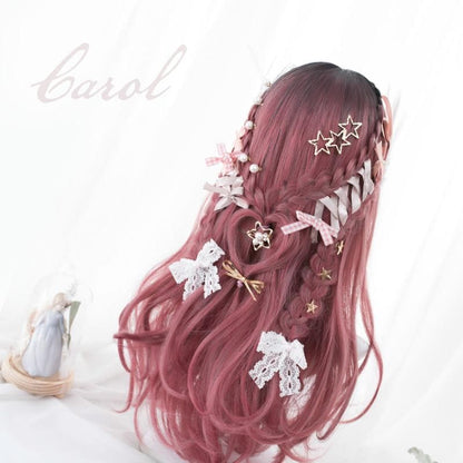 Free Shipping For Hivava Carmine Carol Mixed Lolita Long Curl Wig